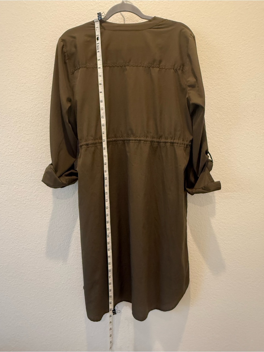 Motherhood maternity shirt dress green size XL gathered waist - Picture 6 of 10